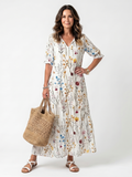 Sylvie - Vestido midi estampado botánico