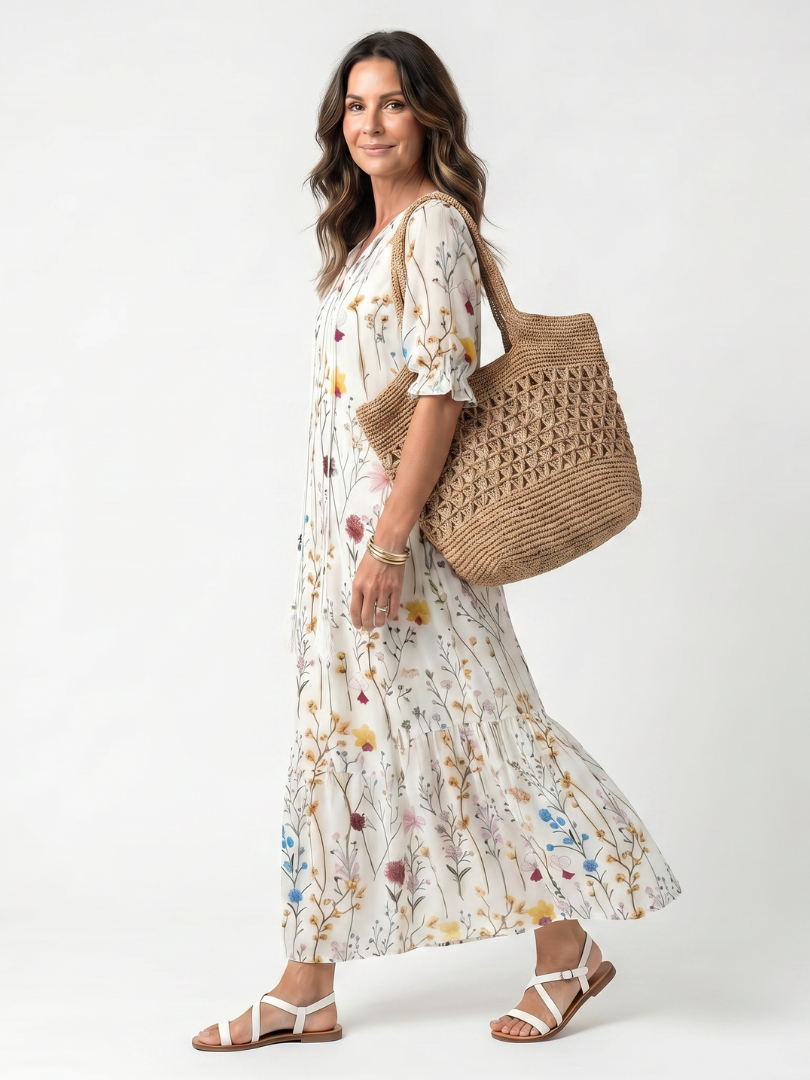 Sylvie - Vestido midi estampado botánico