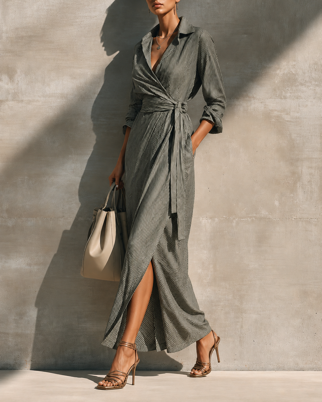 Blessie - Vestido camisero largo