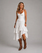 Rian - Vestido midi boho con corsé