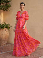 Oliva - Vestido largo floral