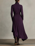 Iris - Vestido largo plisado morado