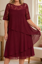 Weronica - Vestido midi con canésú de encaje