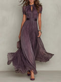 Myriam - Vestido largo de gasa y encaje