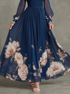 Maybelle - Vestido largo con bajo floral
