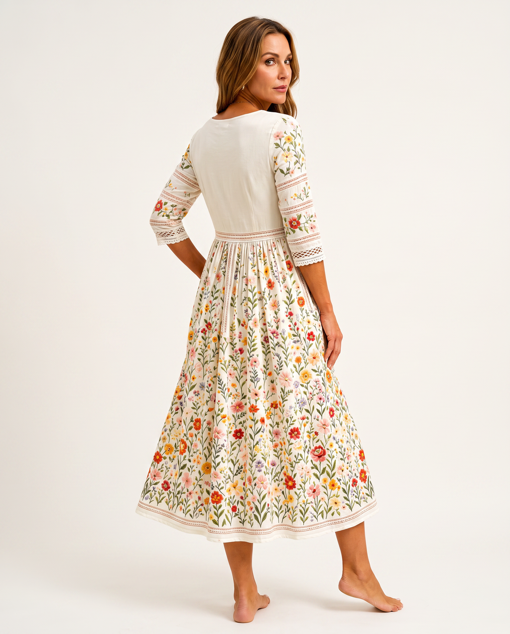 Willow - Vestido midi de flores silvestres